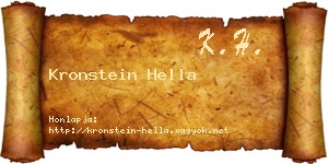 Kronstein Hella névjegykártya